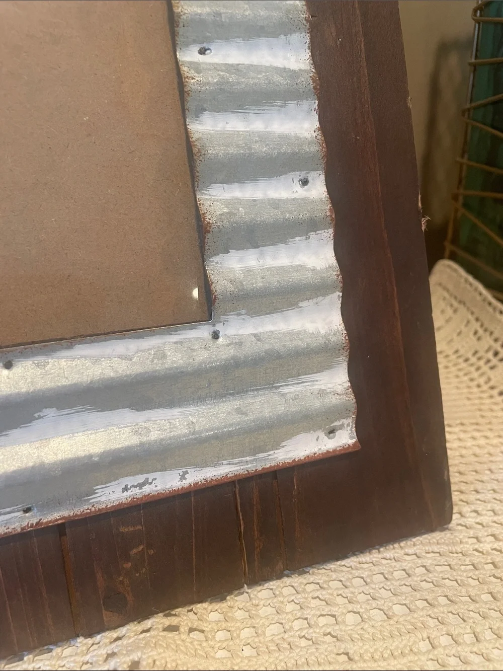 Wood picture frame holds 4x6 print